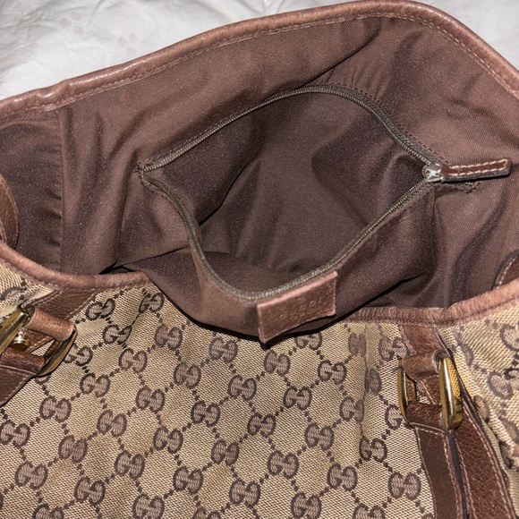 Used Vintage Gucci purse. Brown and tan web design. - Picture 13 of 14